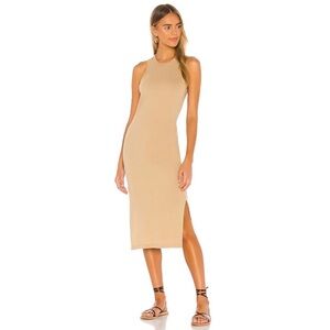 John Elliott Revolve Supima Cotton Racerback Midi Dress in Linen Tan 2 (M)
